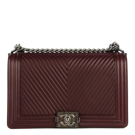 chanel calfskin chevron quilted new medium boy flap burgundy|best Chanel flap.